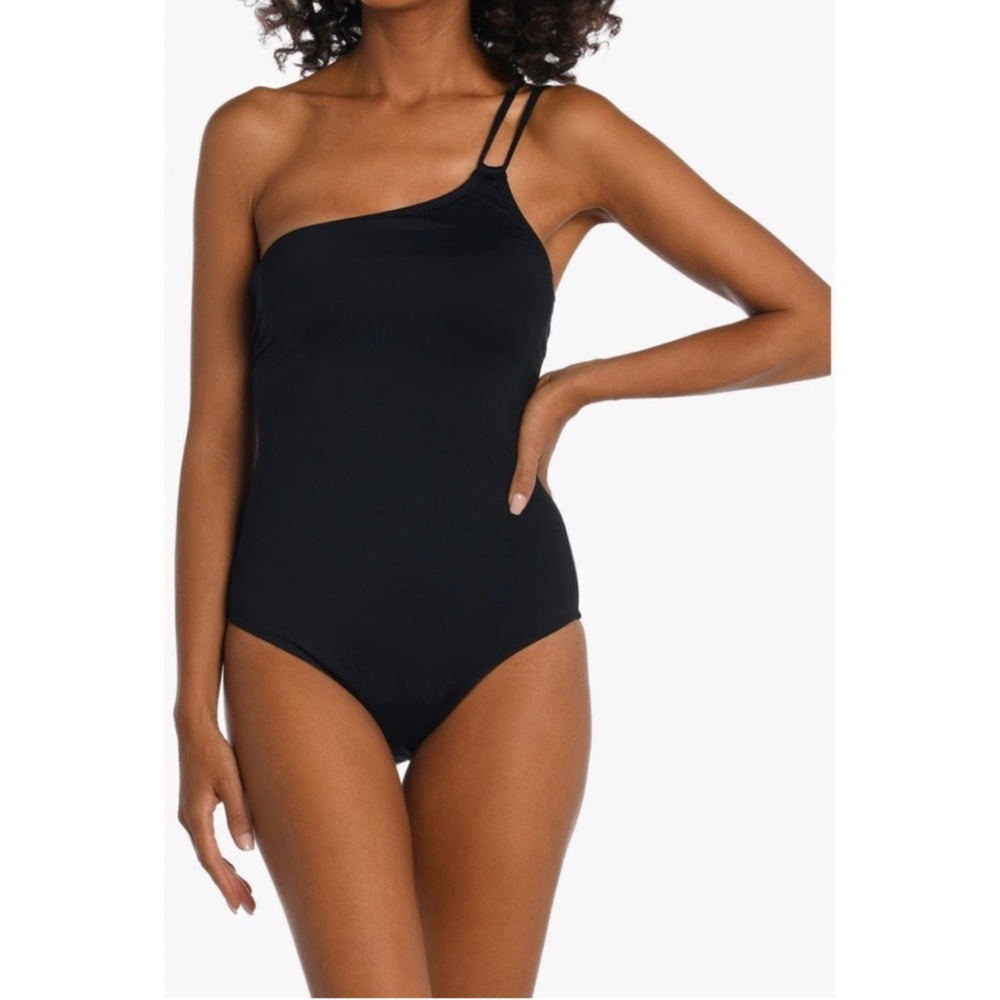 La Blanca Black One-Shoulder Swimsuit